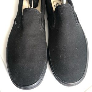 Vans all black slip on size 10.5 MENS pre own